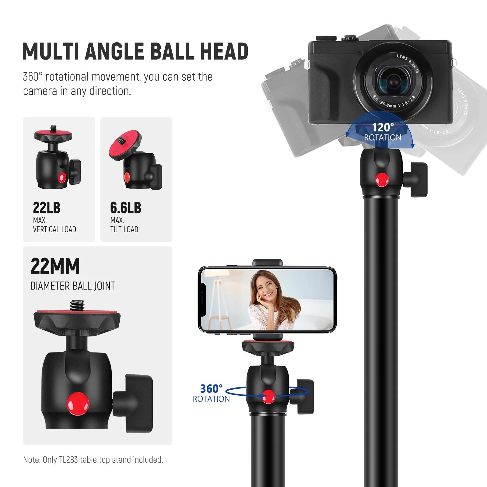NEEWER TL283 Extendable Camera Desk Light Stand - Image 4