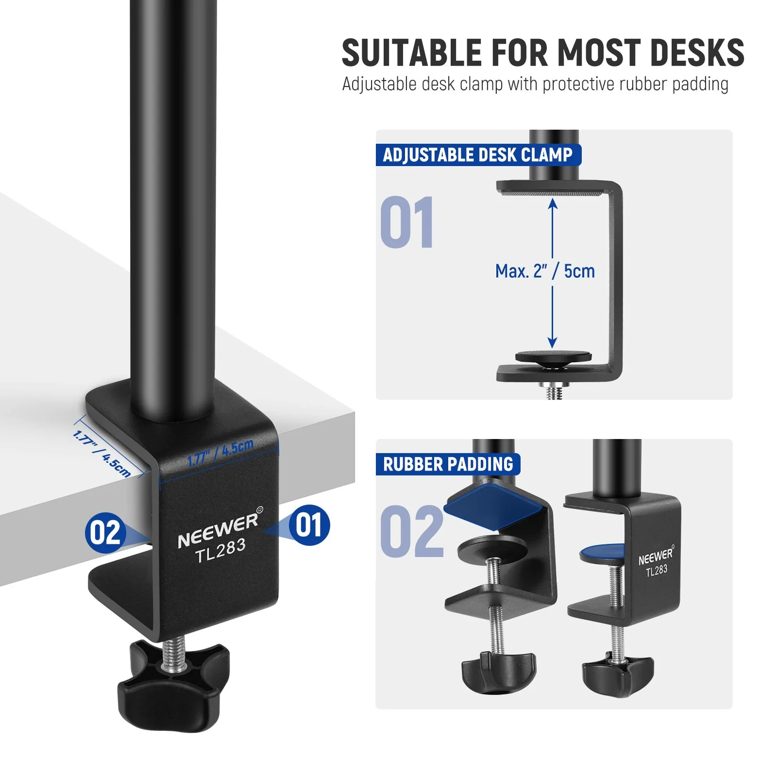 NEEWER TL283 Extendable Camera Desk Light Stand - Image 5