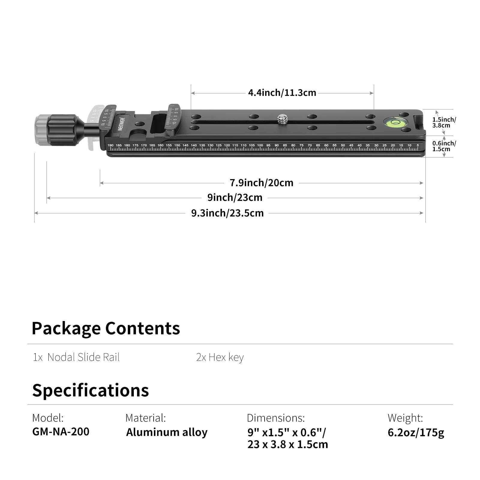 NEEWER GM-NA-200 Nodal Rail Slide - Image 3