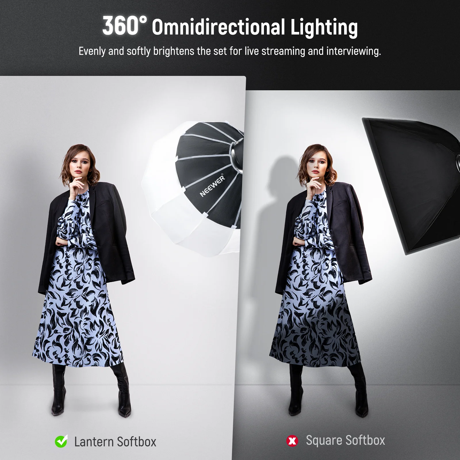 NEEWER NS65L/NS90L Lantern Softbox One Step Quick Release - Image 11