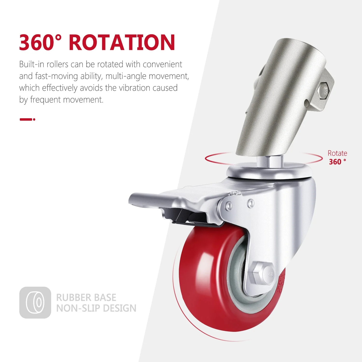 NEEWER 3-Pack 75mm Professional Swivel Caster Wheels Set - Image 6