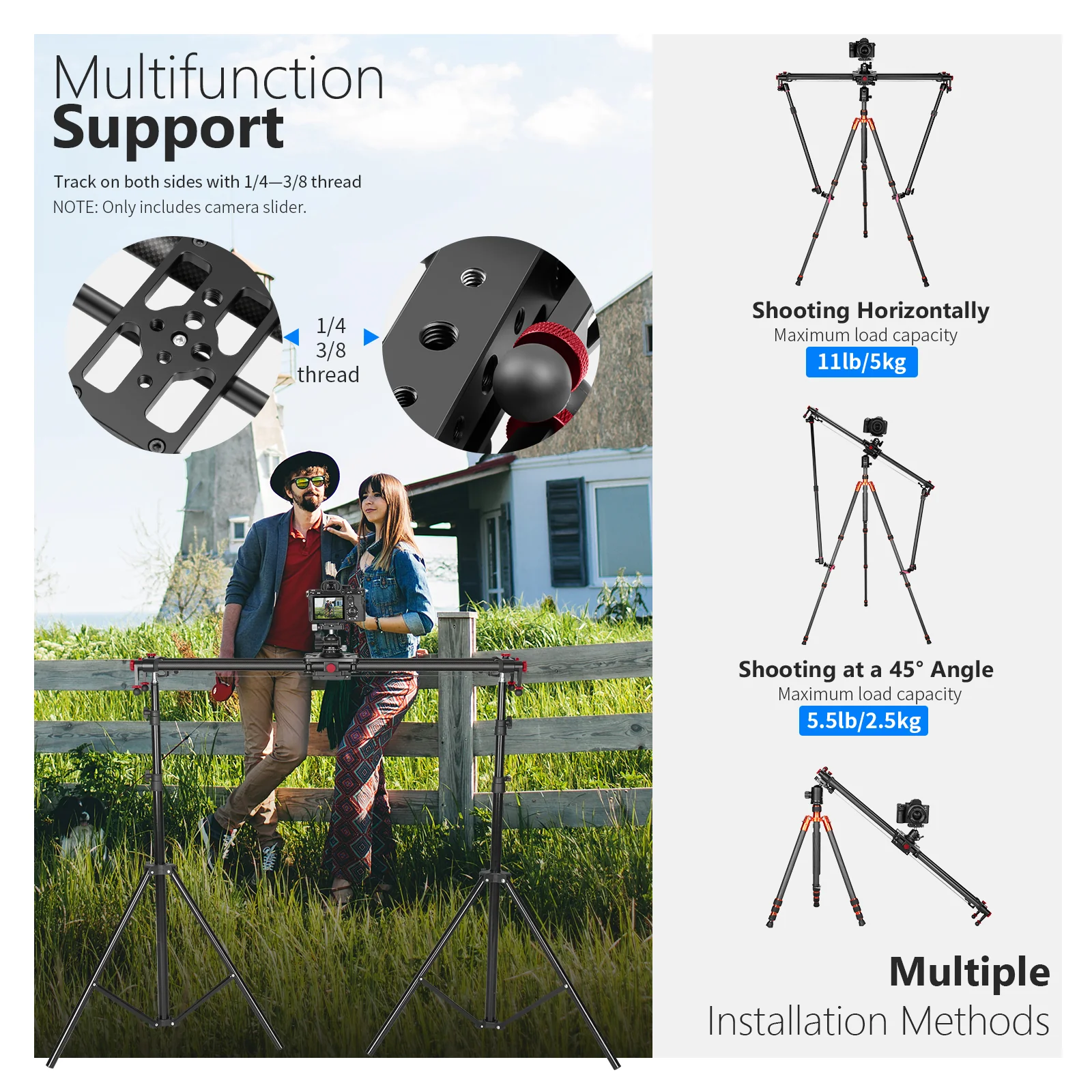 NEEWER ER1 Motorized Carbon Fiber Camera Slider Kit - Image 22