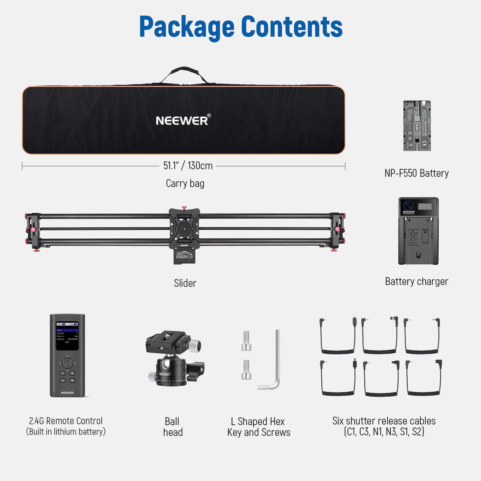 NEEWER ER1 Motorized Carbon Fiber Camera Slider Kit - Image 8