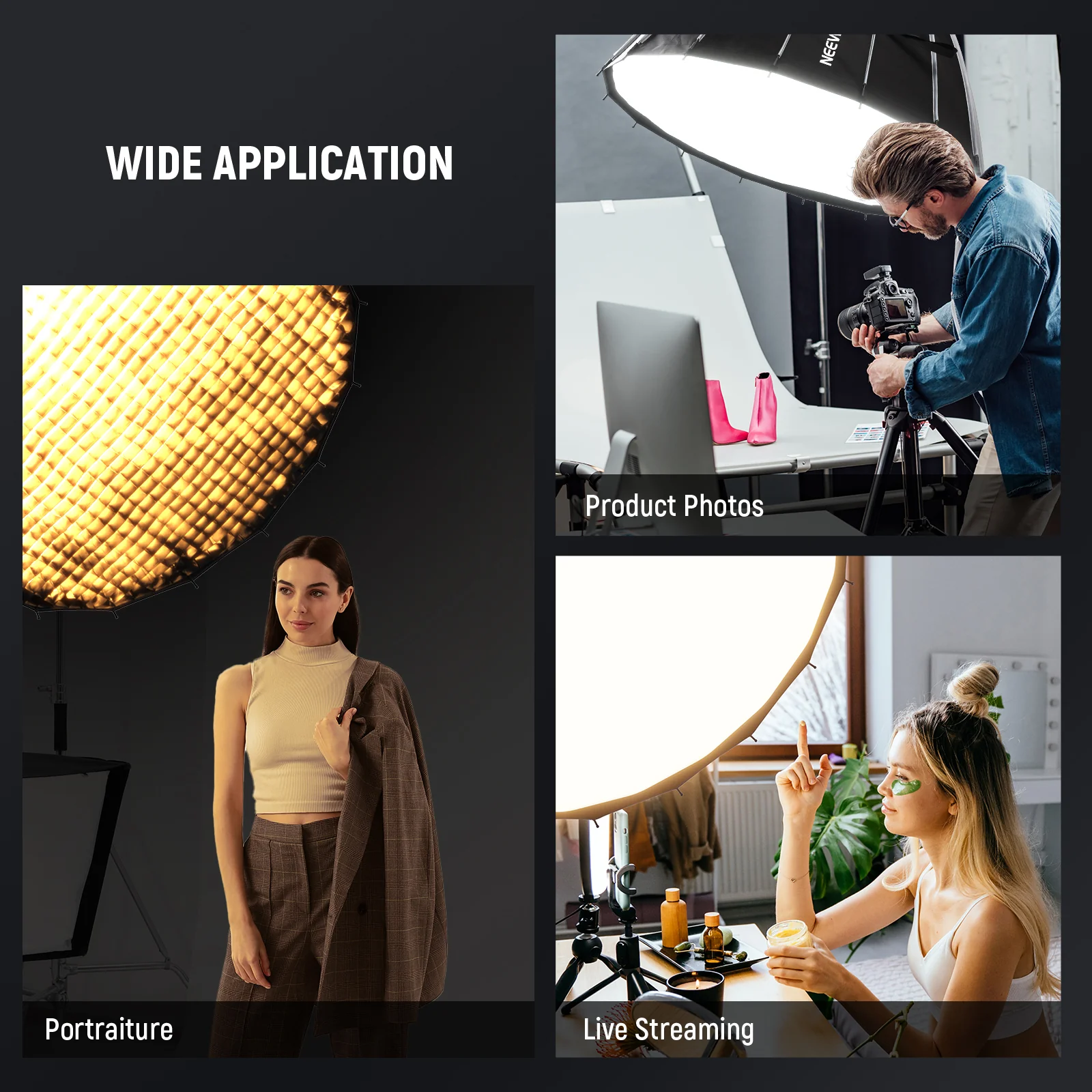 NEEWER 55cm/65cm/85cm/120cm Parabolic Quick Release Softbox - Image 31