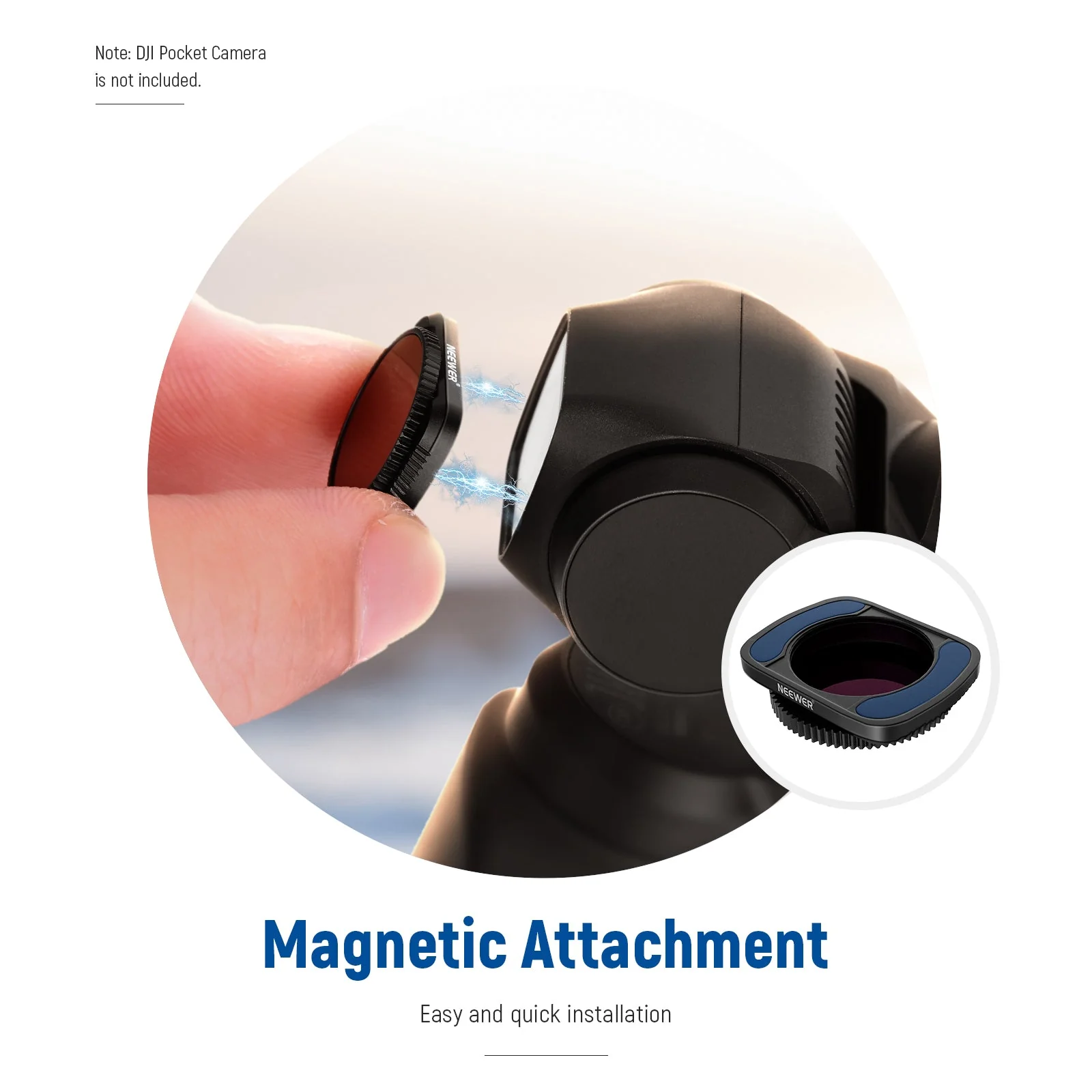 NEEWER 4 Pack Magnetic ND/PL Filter Kit For DJI Osmo Pocket Camera - Image 3