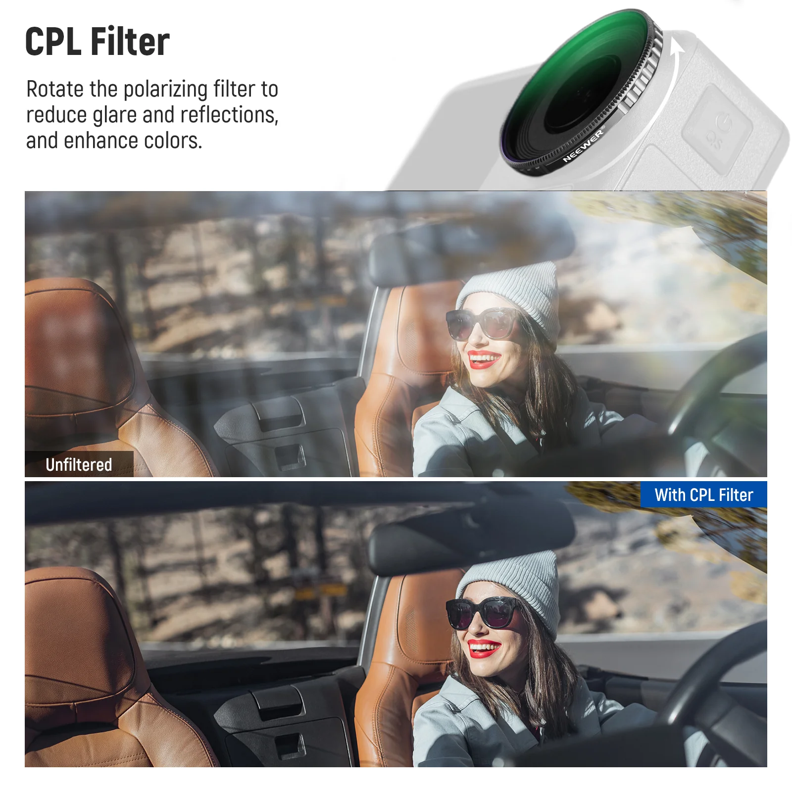 NEEWER 4 Pack ND Filter Set for DJI Osmo Action 5 Pro/4 - Image 3