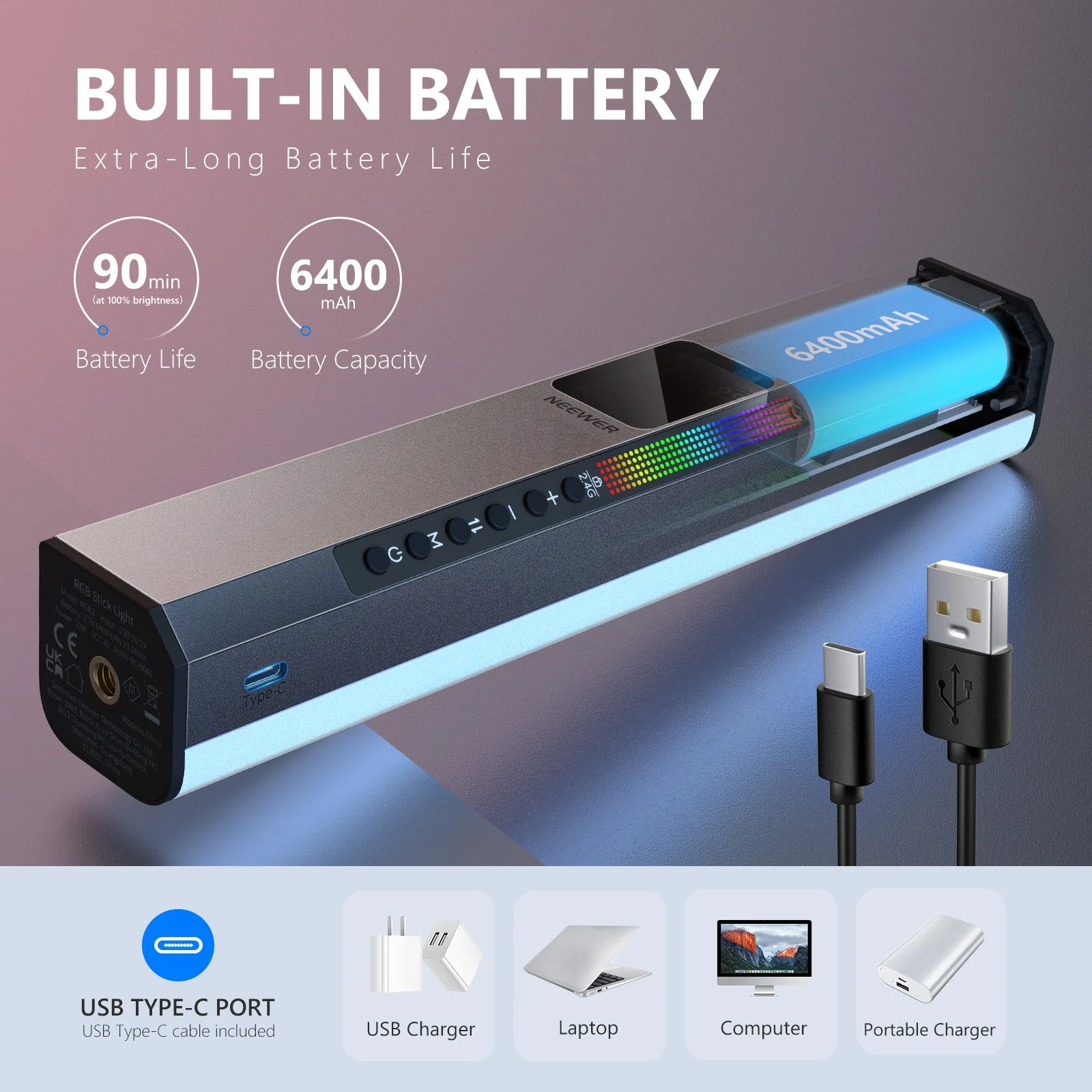 NEEWER RGB1 Magnetic Handheld Light Stick - Image 7