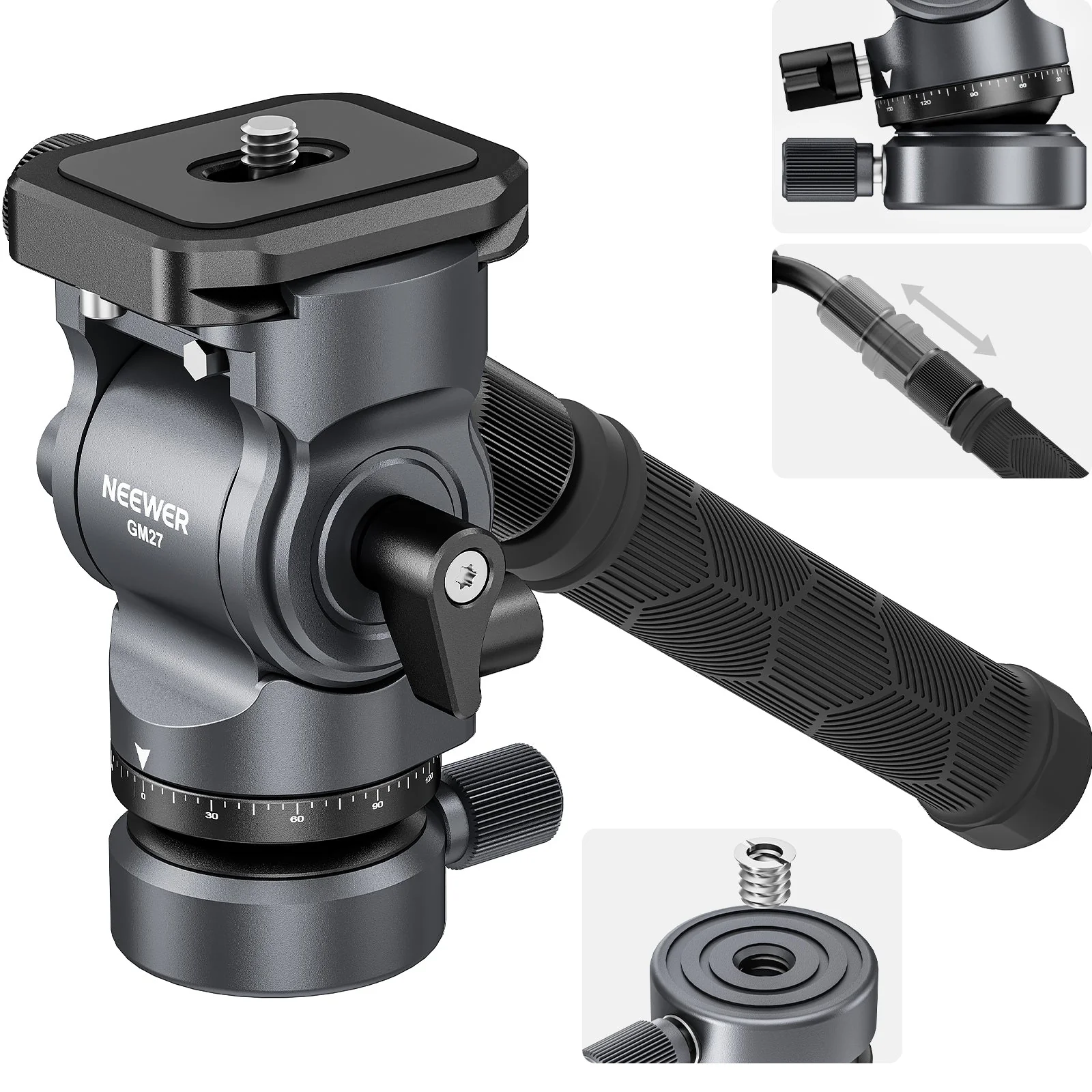 NEEWER GM27 Tripod Fluid Head - Image 10