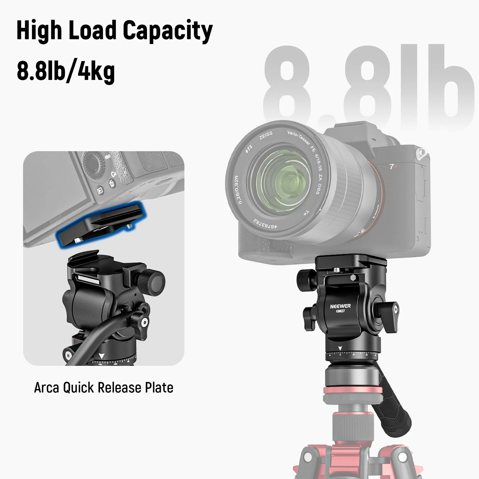 NEEWER GM27 Tripod Fluid Head - Image 3