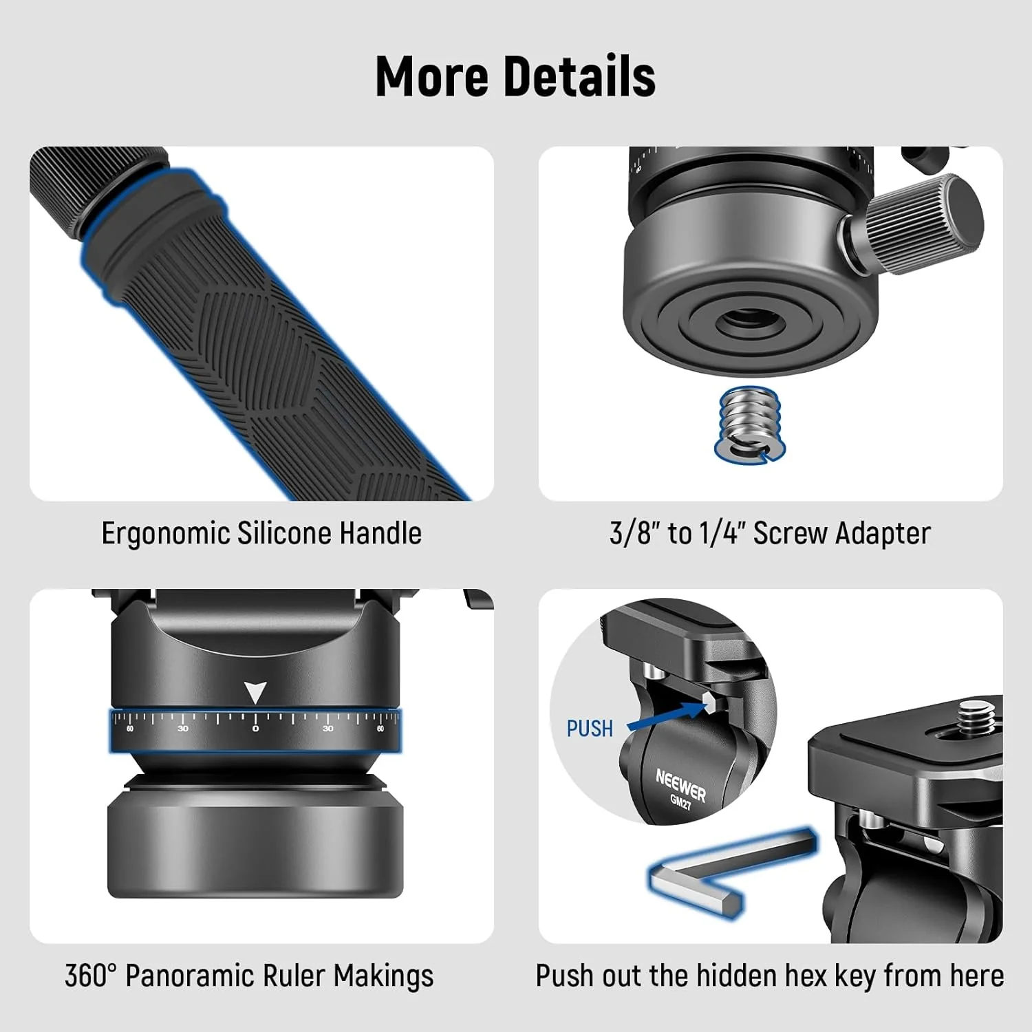 NEEWER GM27 Tripod Fluid Head - Image 6