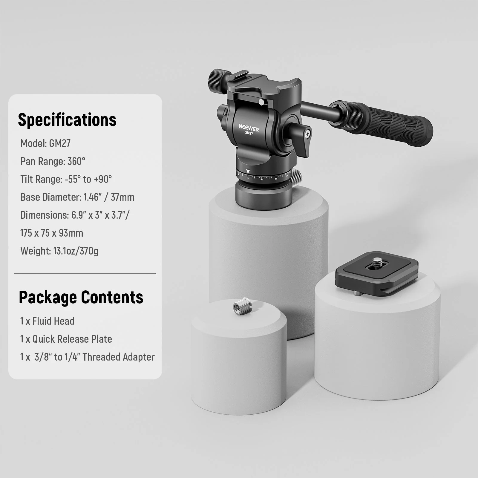 NEEWER GM27 Tripod Fluid Head - Image 8