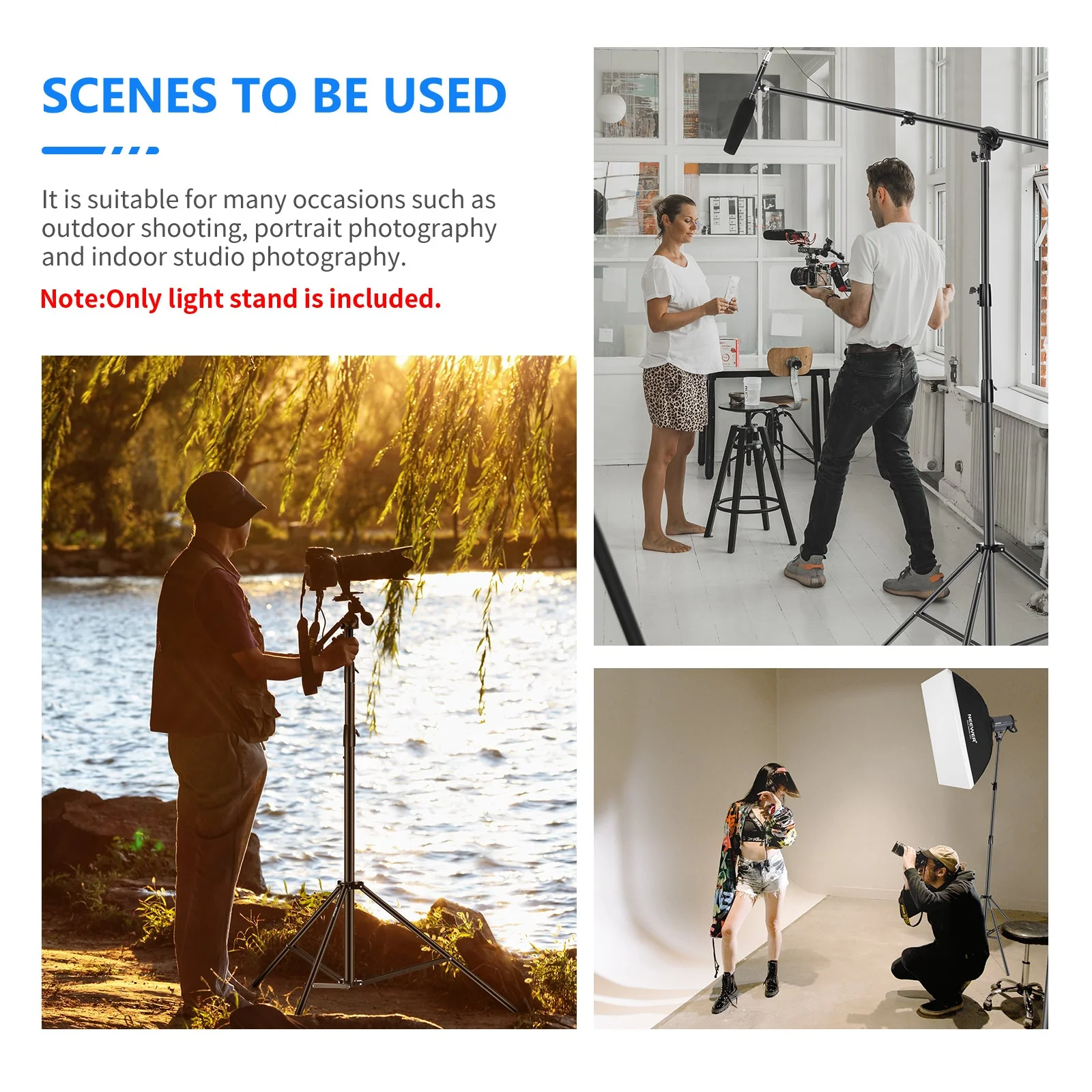 NEEWER ST-300 300cm Spring Cushioned Photography Light Stand - Image 7