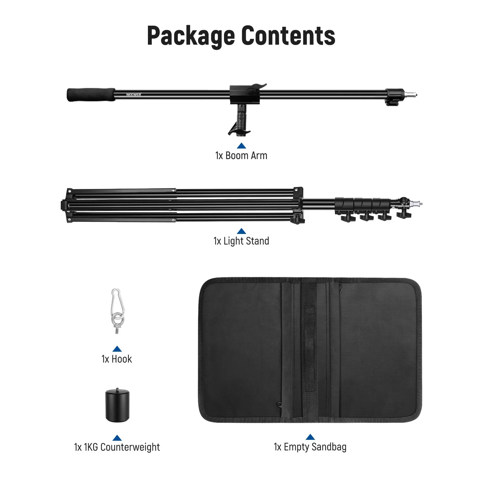 NEEWER 300cm Air Cushioned Light Stand With Boom Arm & Counterweight - Image 8