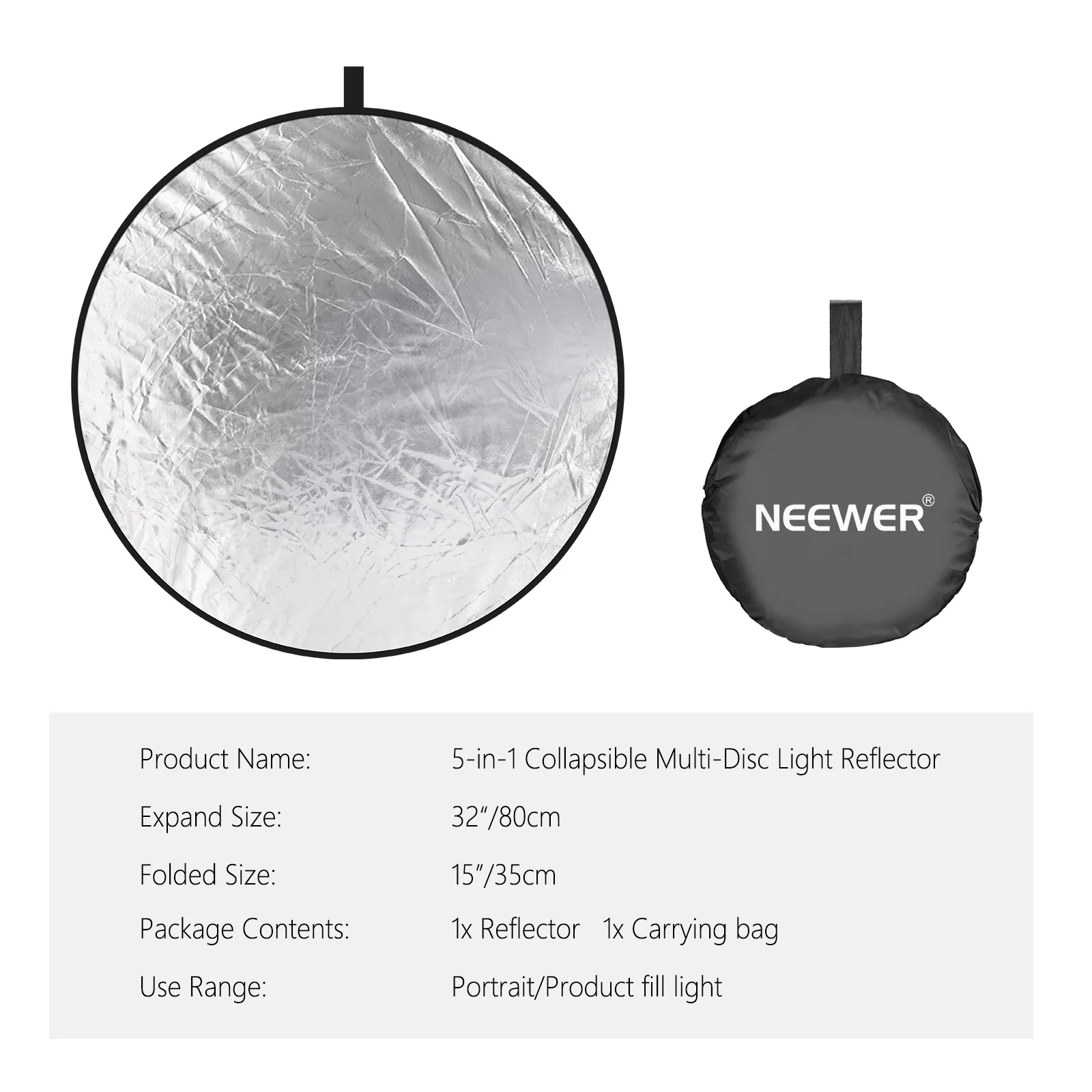 NEEWER 5-in-1 Collapsible Light Reflector with Bag - Image 24