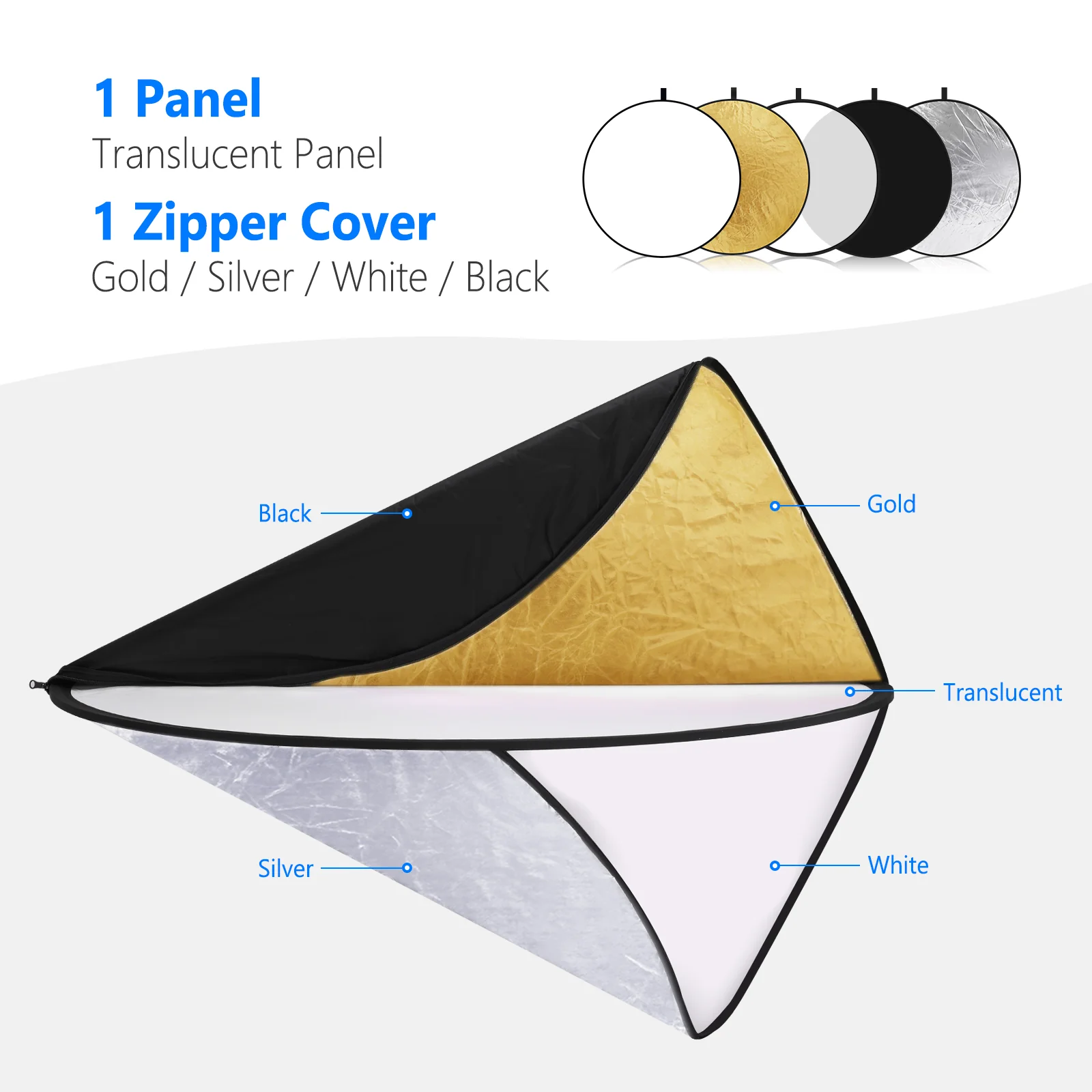 NEEWER 5-in-1 Collapsible Light Reflector with Bag - Image 27