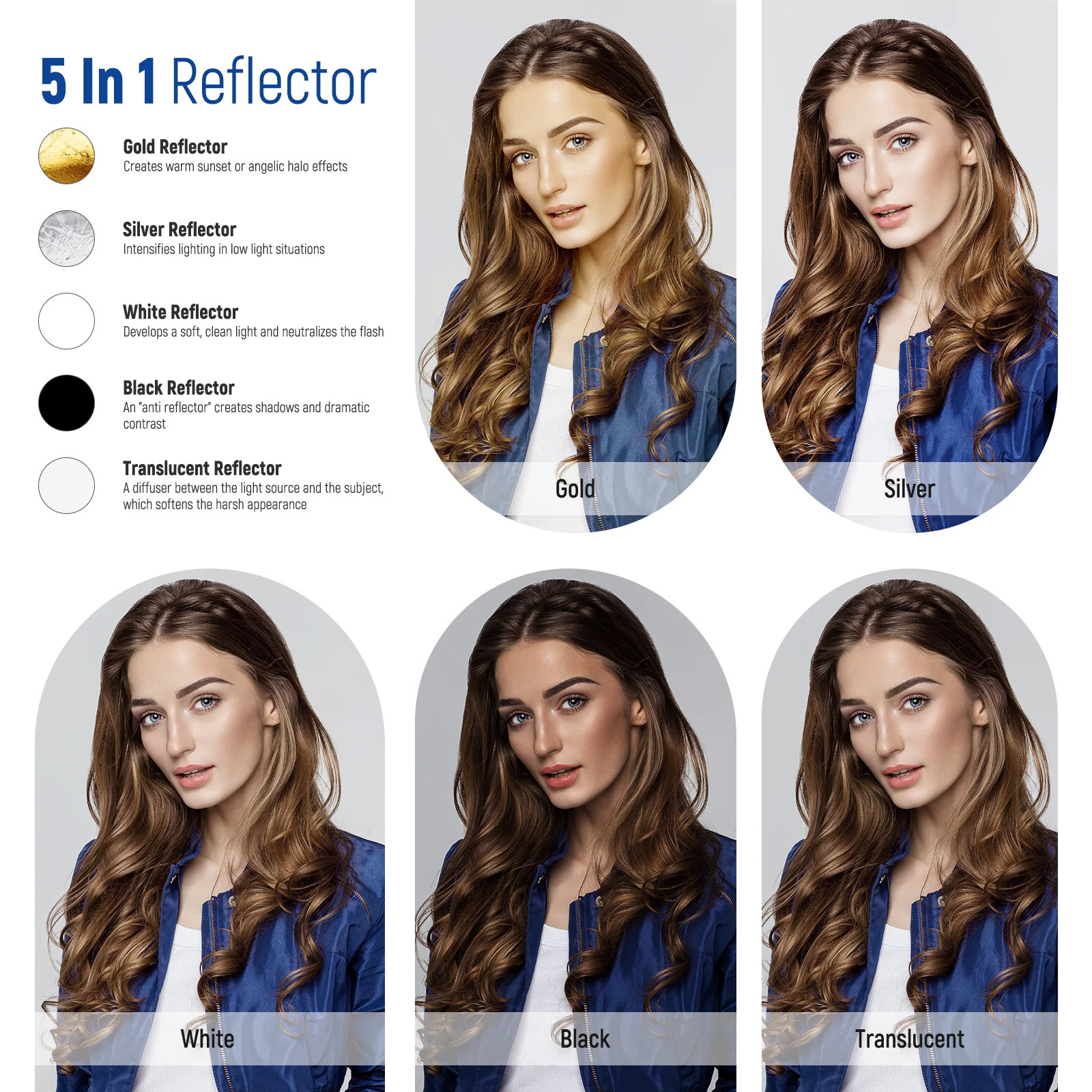 NEEWER 5-in-1 Collapsible Light Reflector with Bag - Image 33