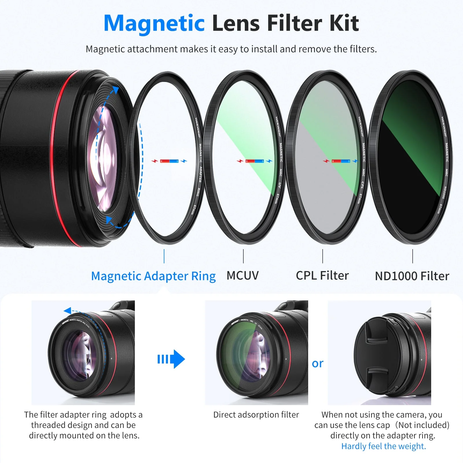 NEEWER 4-in-1 Magnetic Lens Filter Kit - Image 4