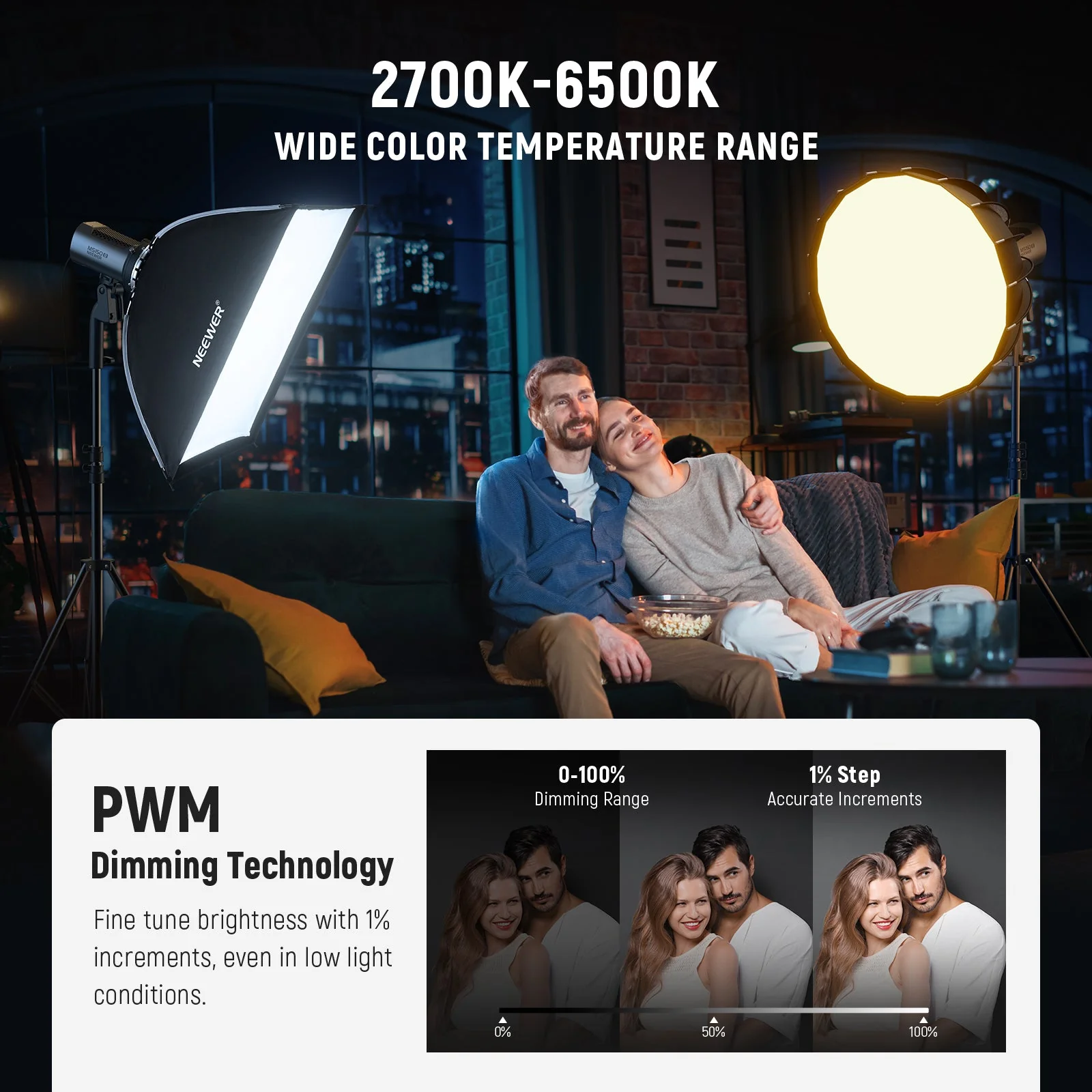 NEEWER MS150B 130W Bi-Color LED Video Light - Image 5