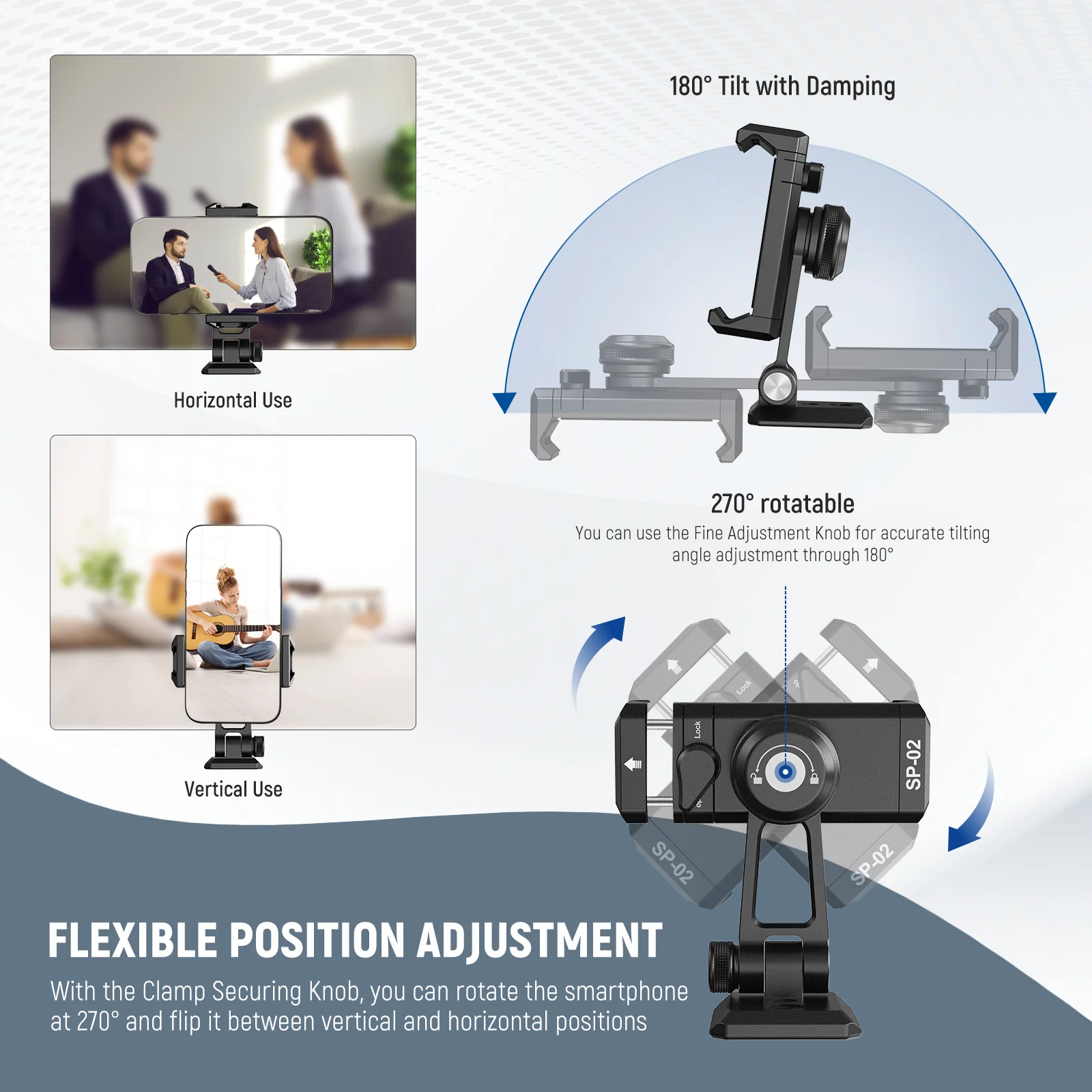NEEWER SP-02 Smartphone Holder with Arca Type Base - Image 4