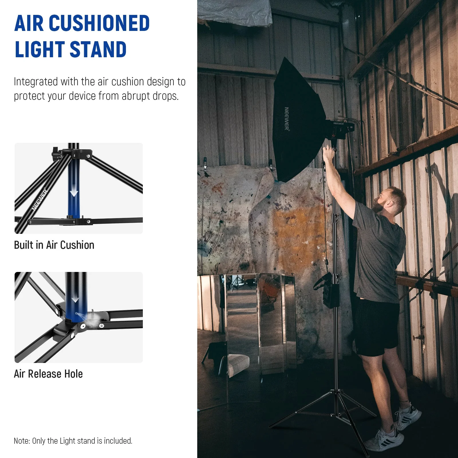 NEEWER ST-280AC 9.2ft/2.8m Air Cushioned Light Stand - Image 3