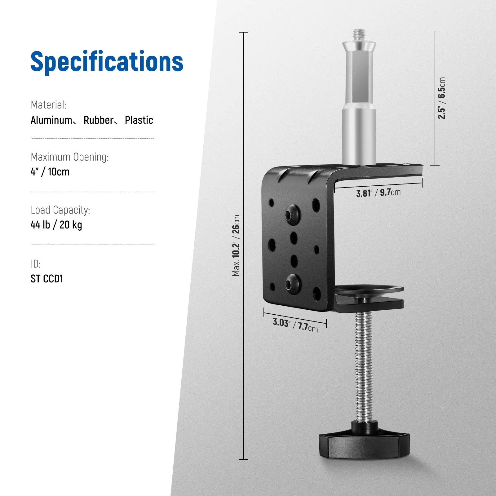NEEWER ST-CCD1 Heavy Duty C Desk Clamp - Image 3