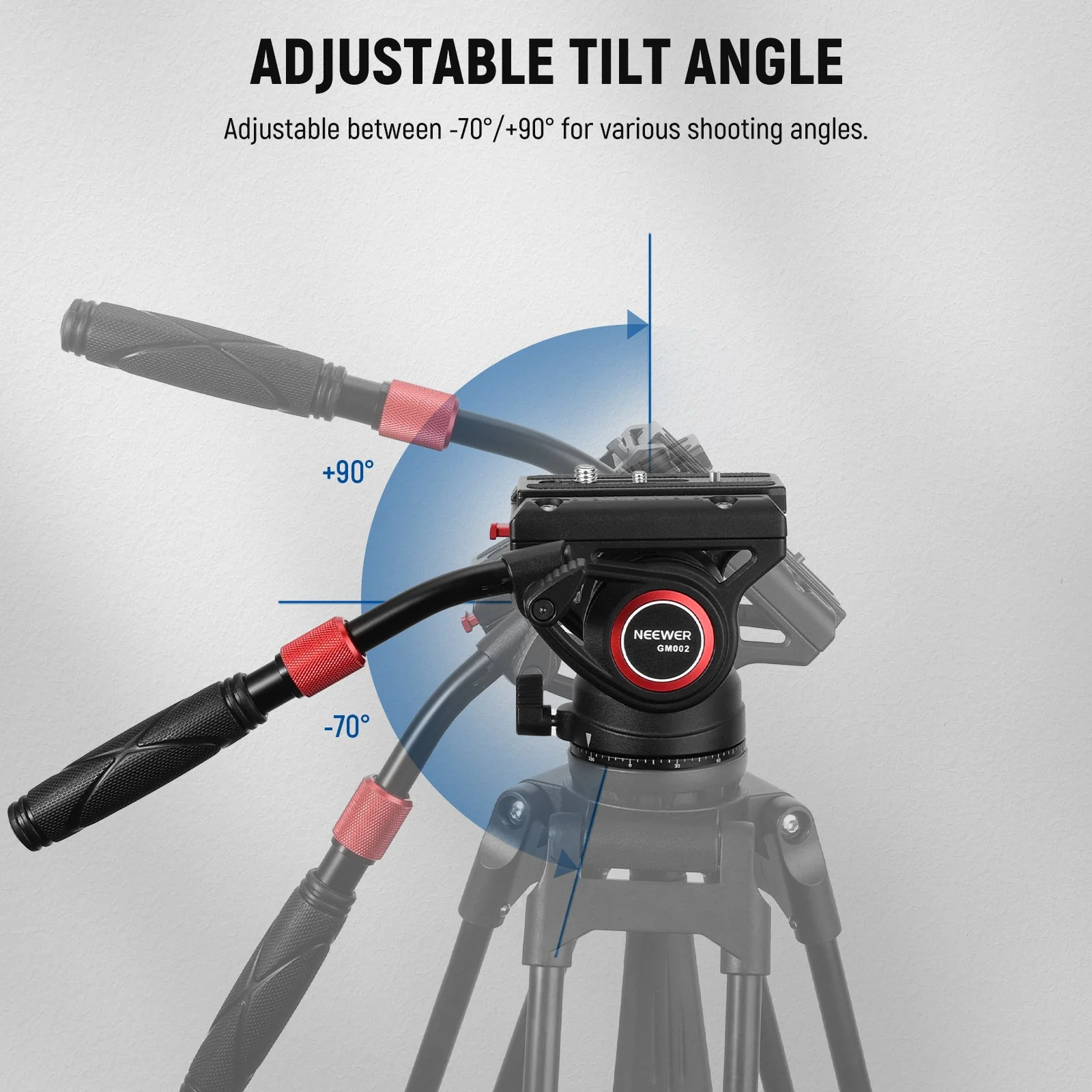 NEEWER GM002 Heavy Duty Video Tripod Fluid Head with 2 QR Modes - Image 5